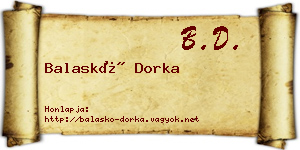 Balaskó Dorka névjegykártya